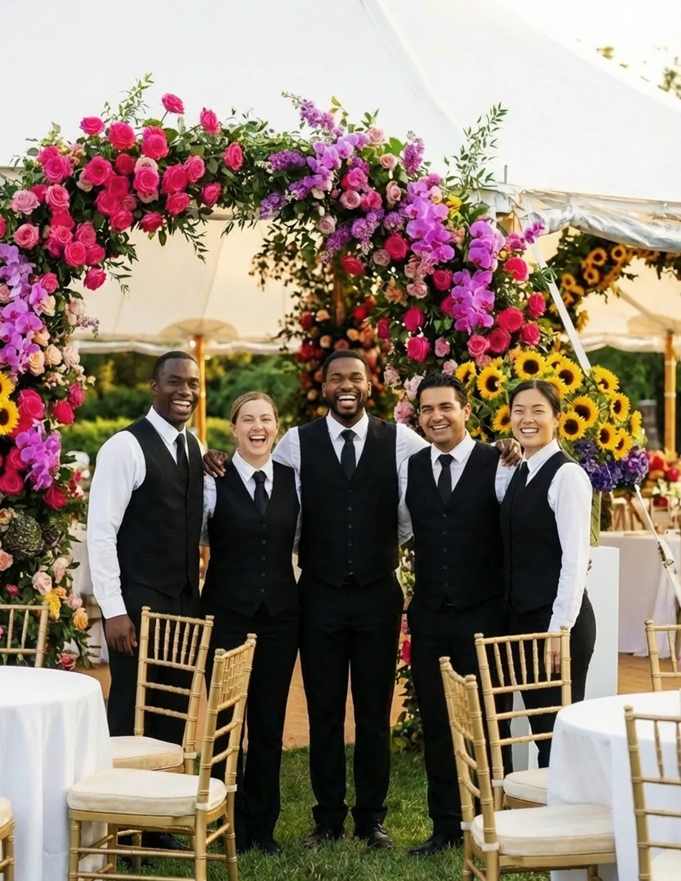 HMG+ IMAGES-42 Hospitality staffing professionals preparing for an upscale event